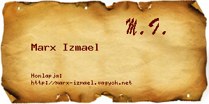 Marx Izmael névjegykártya